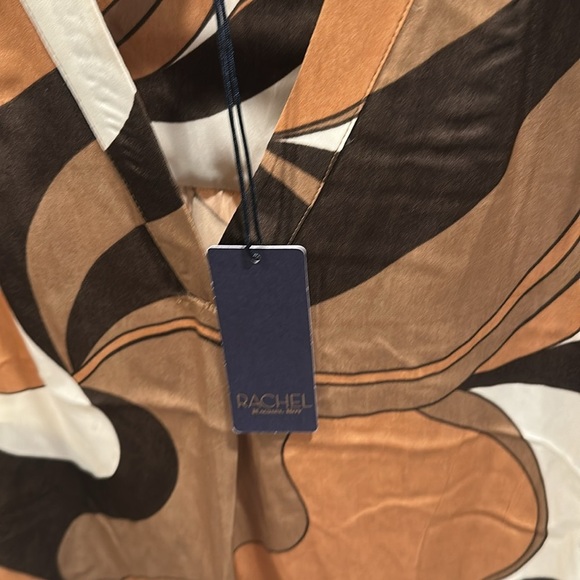 Rachel Abstract Tan and Black Blouse - Picture 3 of 3